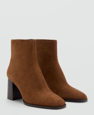 MANGO - Women's Suede Block-Heel Boots