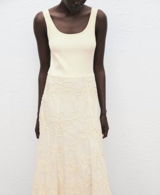 Women's Floral-Embroidered Combined Dress