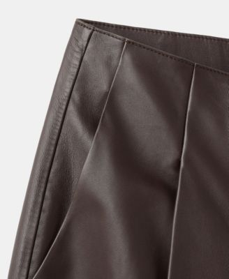 Women's Leather Straight-Leg Pants