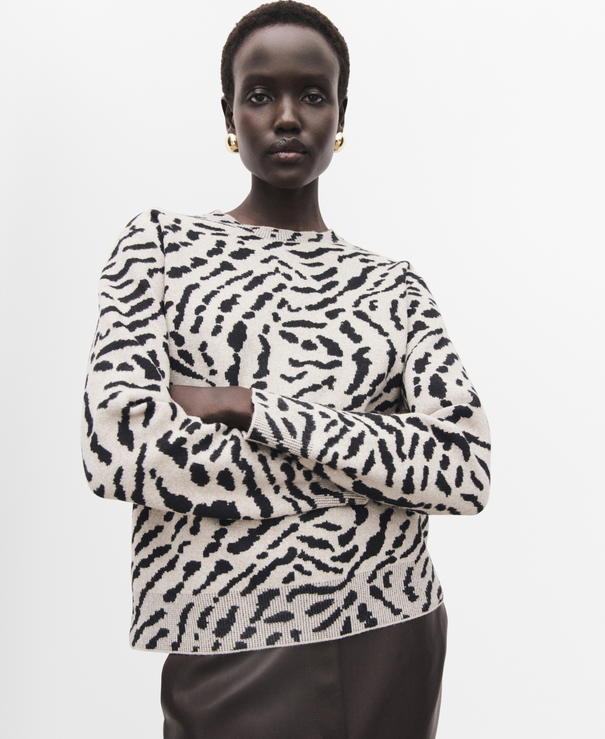 Mango Women's Animal Print Sweater