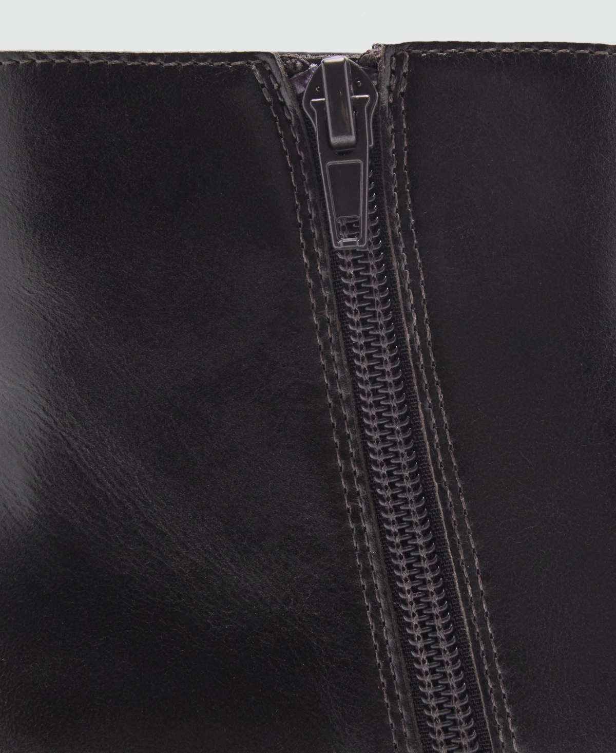 Mango Women's Kitten Heels Leather Boots