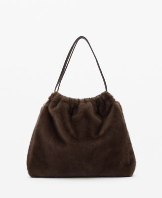 MANGO - Women's Fur Effect Shoulder Bag