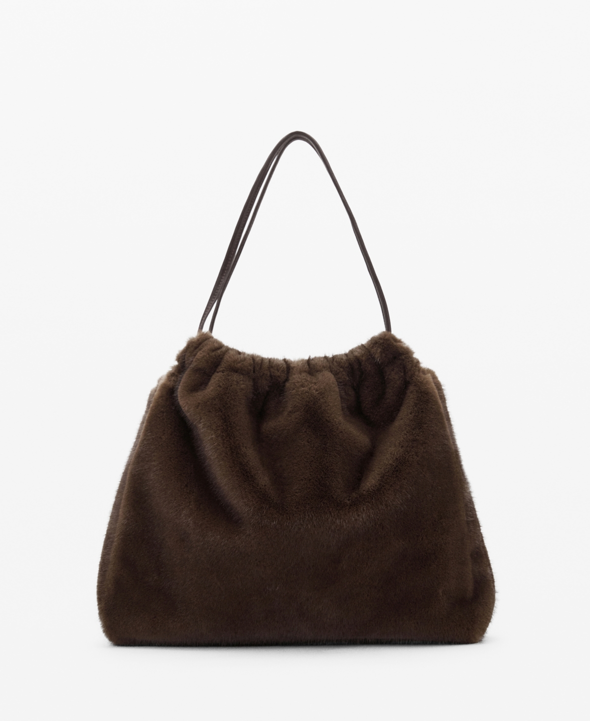 Mango Women's Fur Effect Shoulder Bag In Brown