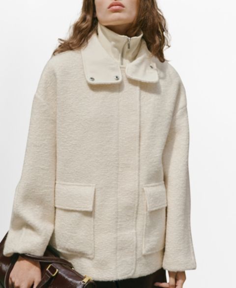 Женские куртки MANGO Women's High Neck Boucle Jacket