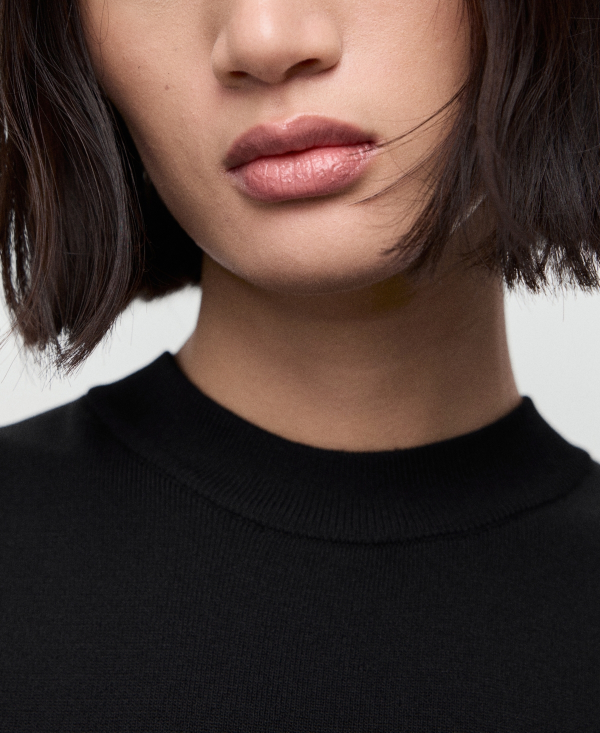 Mango Mixed Media Pleated Midi Dress In Black