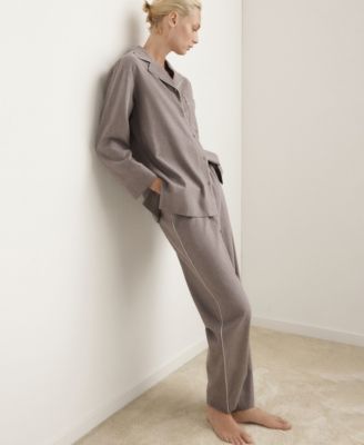 Women's Contrast Piping Cotton Flannel Pants