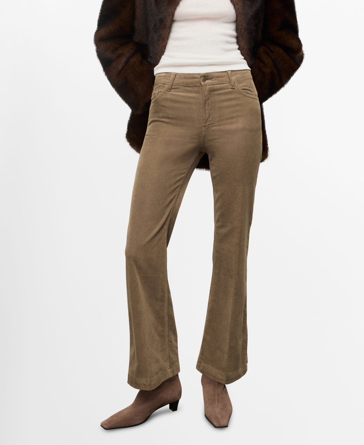 Mango Women's Corduroy Flared Jeans
