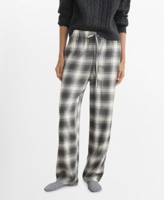 MANGO - Women's Checked Flannel Pants