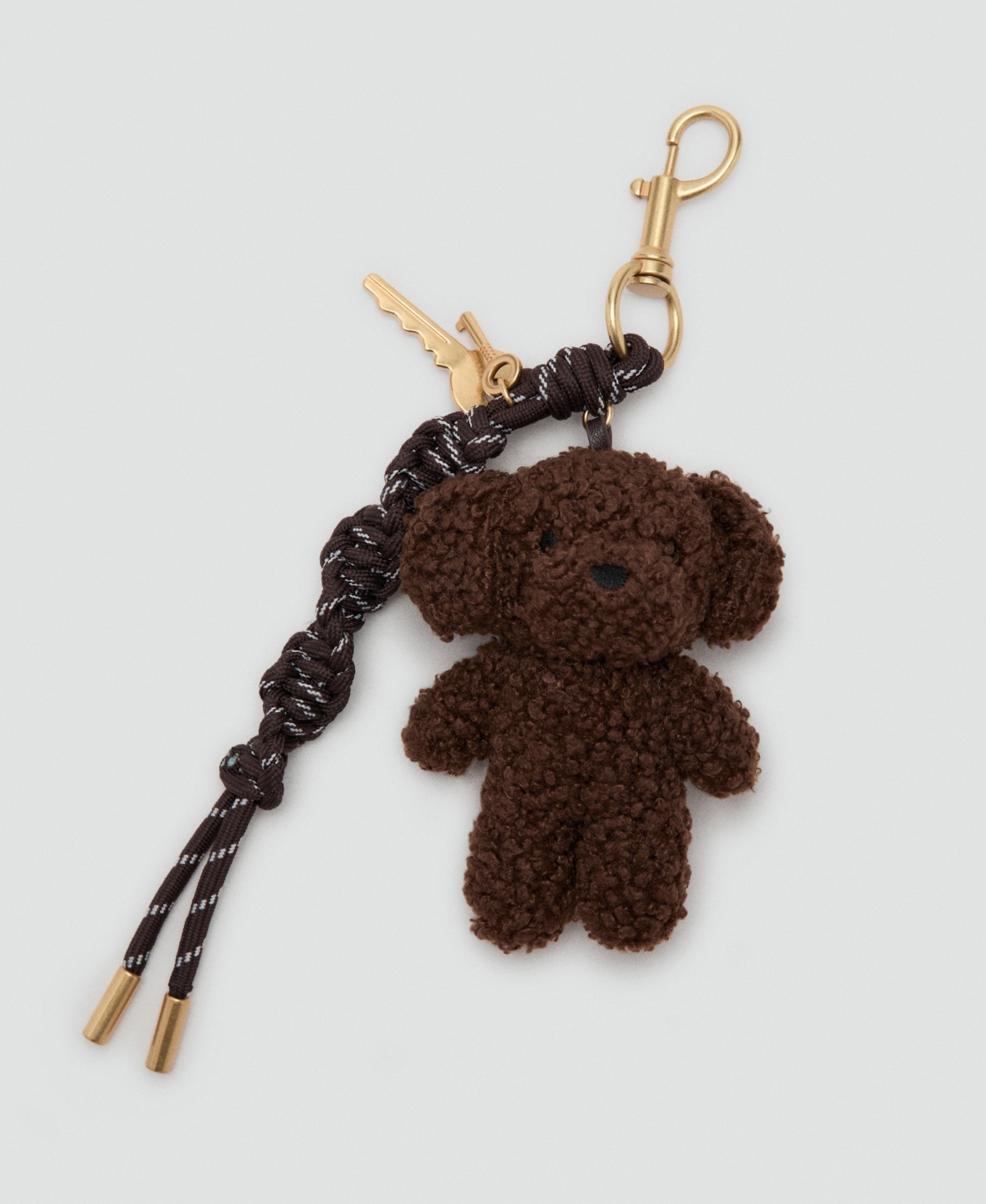 Mango Multi-charm Bear Handbag Keyring Chocolate In Brown