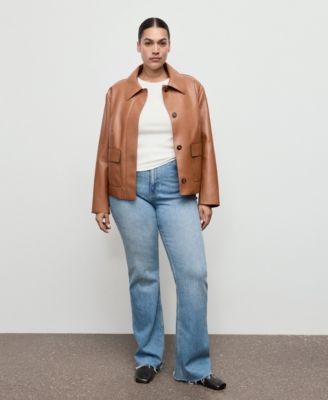 Women's Pockets Leather-Effect Jacket