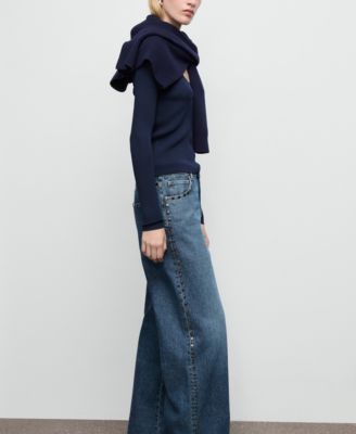 Women's Wide Leg Studded Jeans