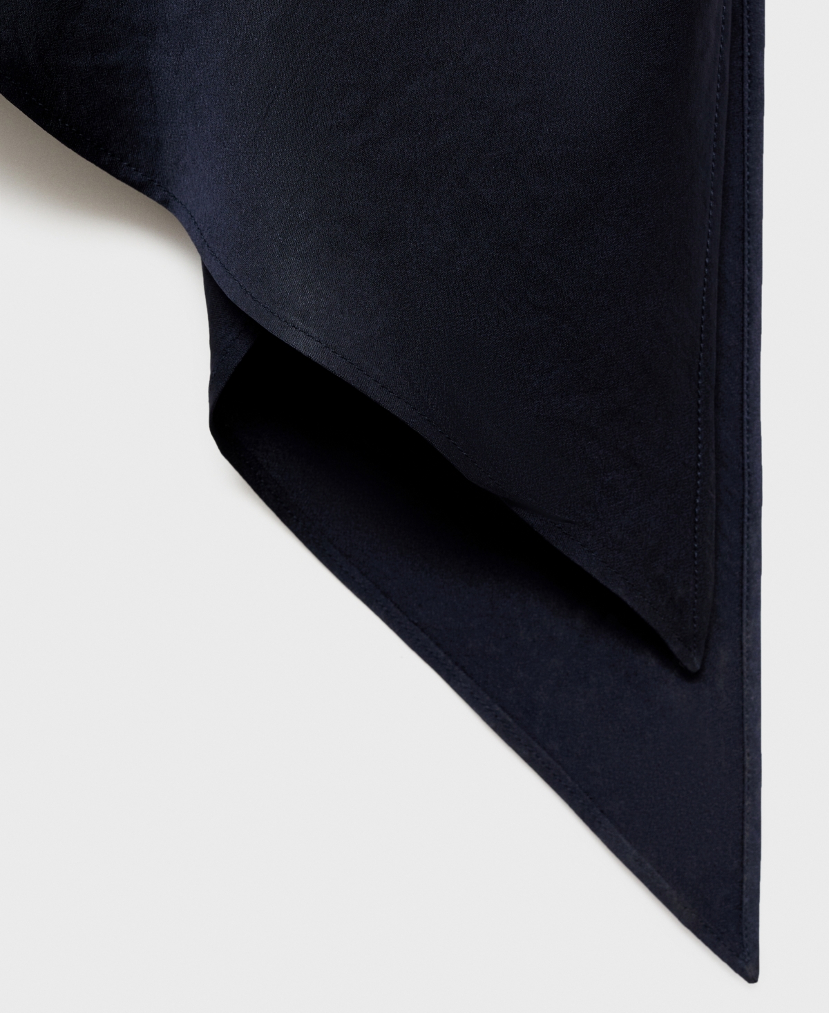 Mango Tie Back Asymmetric Satin Top In Blue