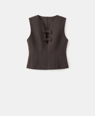 Women's Bows Detail V-Neck Blouse