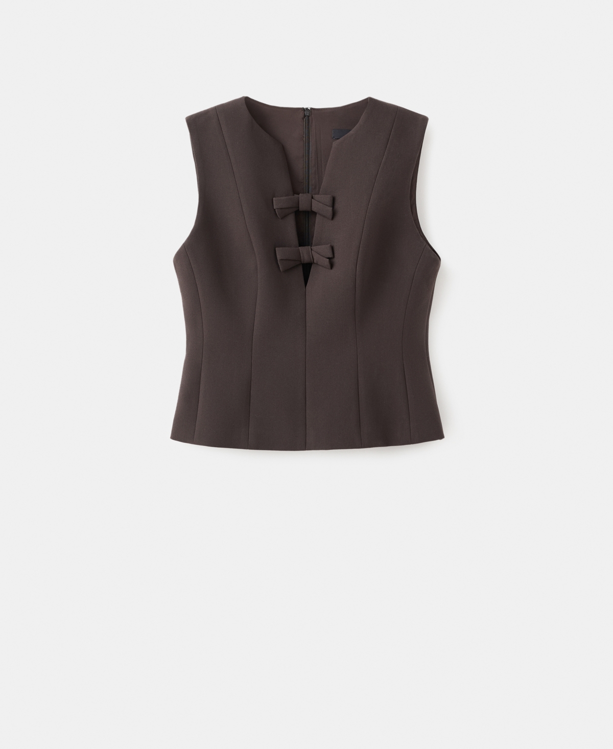 Mango Women's Bows Detail V-neck Blouse In Brown