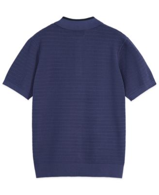 Men's Structured Knitted Regular-Fit Polo Shirt