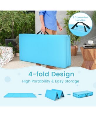 4-Panel Folding Gymnastics Mat with Carrying Handles for Home Gym