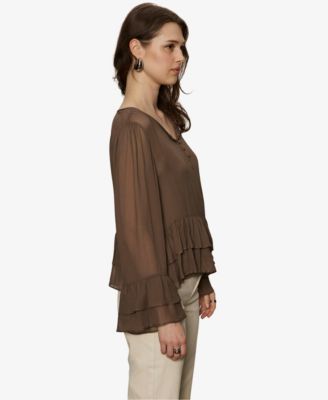 Women's Ruffled Long-Sleeve Blouse