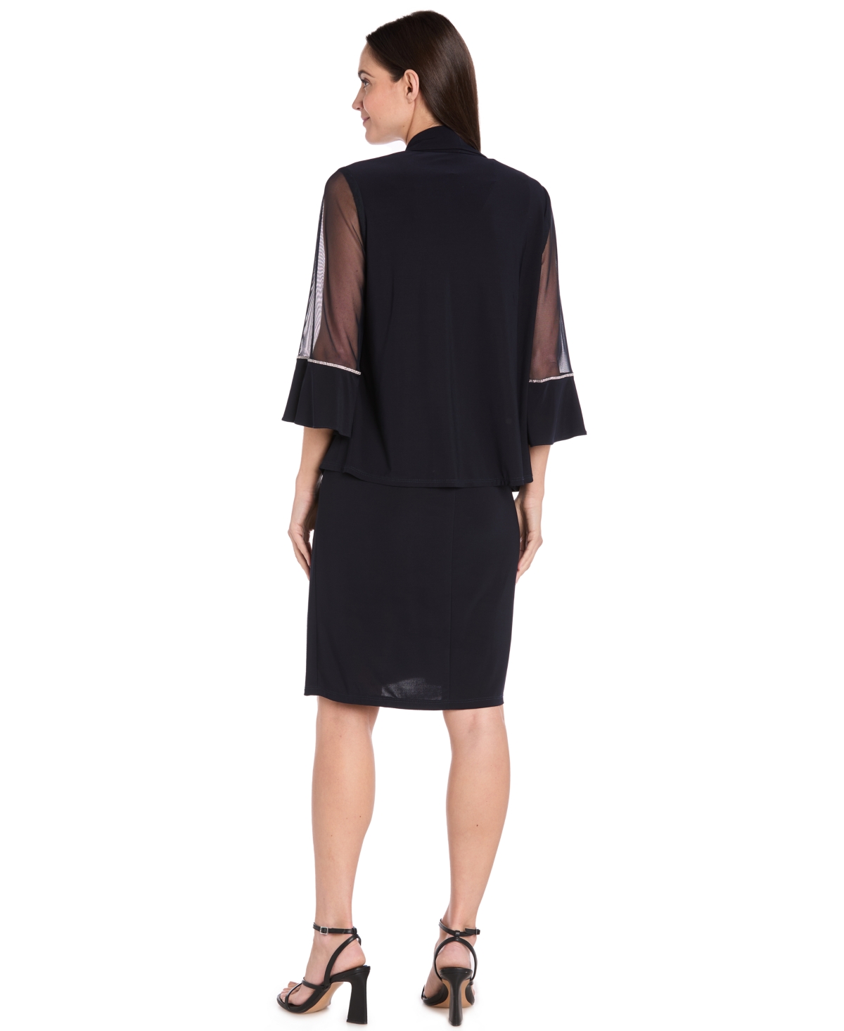 R & M Richards Women's 2-piece Rhinestone Trim Detail Jacket Dress In Multi