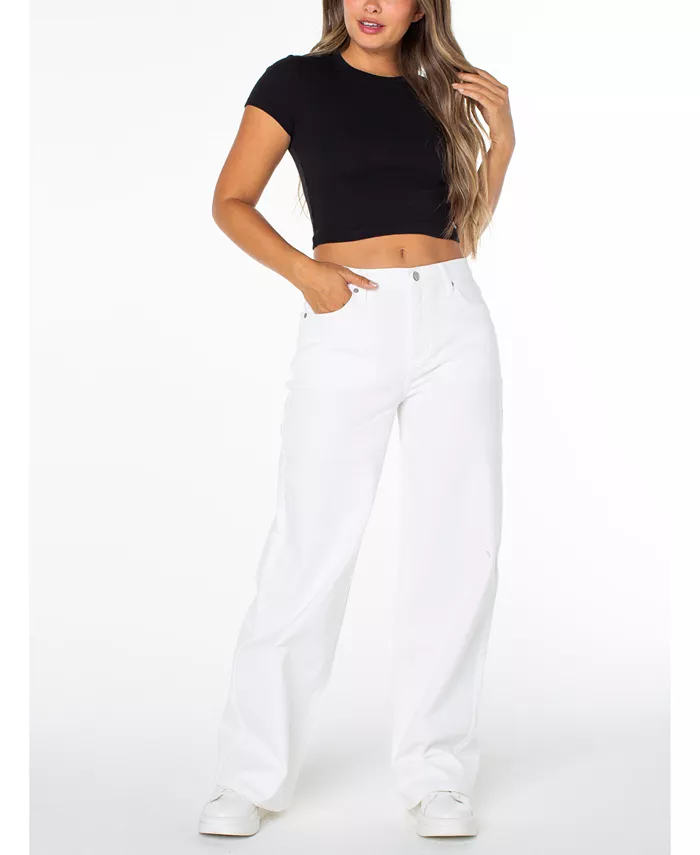 Juniors' High-Rise Wide-Leg Jeans