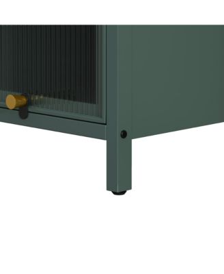 Modern Four-Tier Glass Door Cabinet with Five-Tier Storage for Living Room, Dining, Entryway, or Bathroom