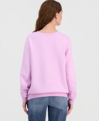 Juniors' Embellished Minnie Mouse Crewneck Sweatshirt