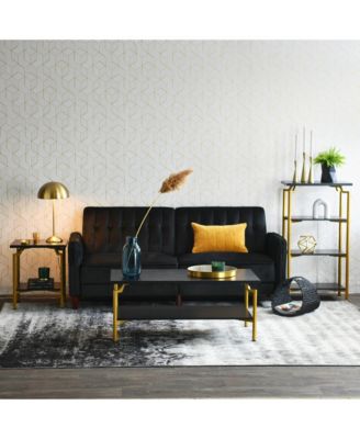 Oval Magazine Rack, Black Paper Rope