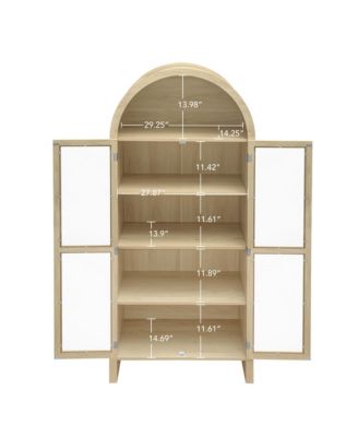 70.28" Tall Arched Kitchen Pantry with Adjustable Shelves, Farmhouse Storage Cabinet for Kitchen and Dining Room