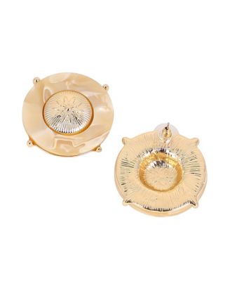 Women's The Tortoiseshell-Medallion Stud Earrings - California Gold