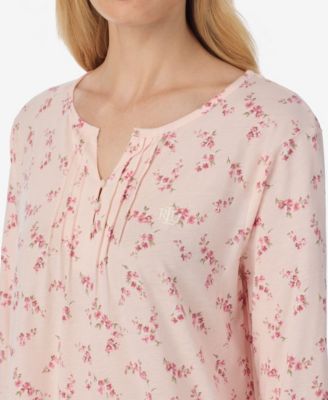 Women's Ruffle Sleeve Button Neck Nightgown