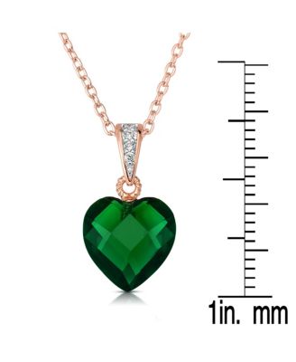 Women's Dazzling Heart-Shaped Cubic Zirconia Pendant Necklace