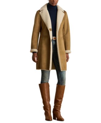 Women's Lapel Collar Shearling Jacket