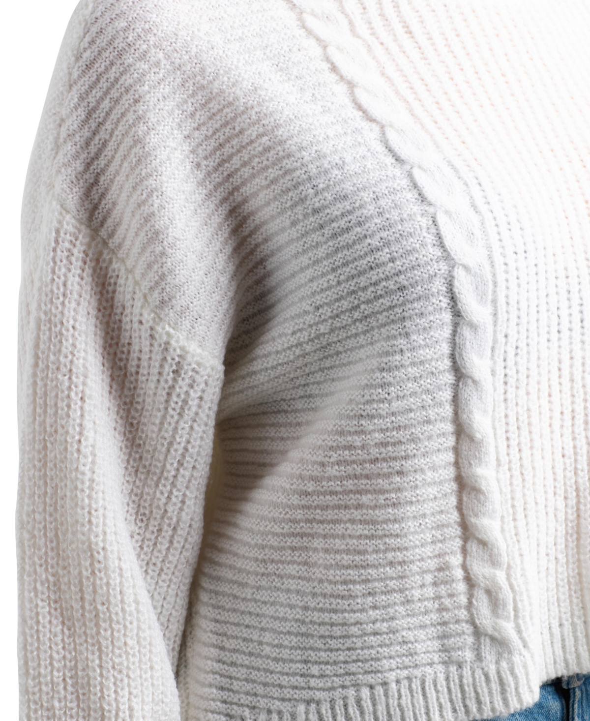 Bcx Women's Crewneck Cropped Sweater