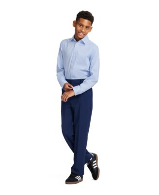 Big Boys' Long Sleeve Stretch Solid Twill Shirt