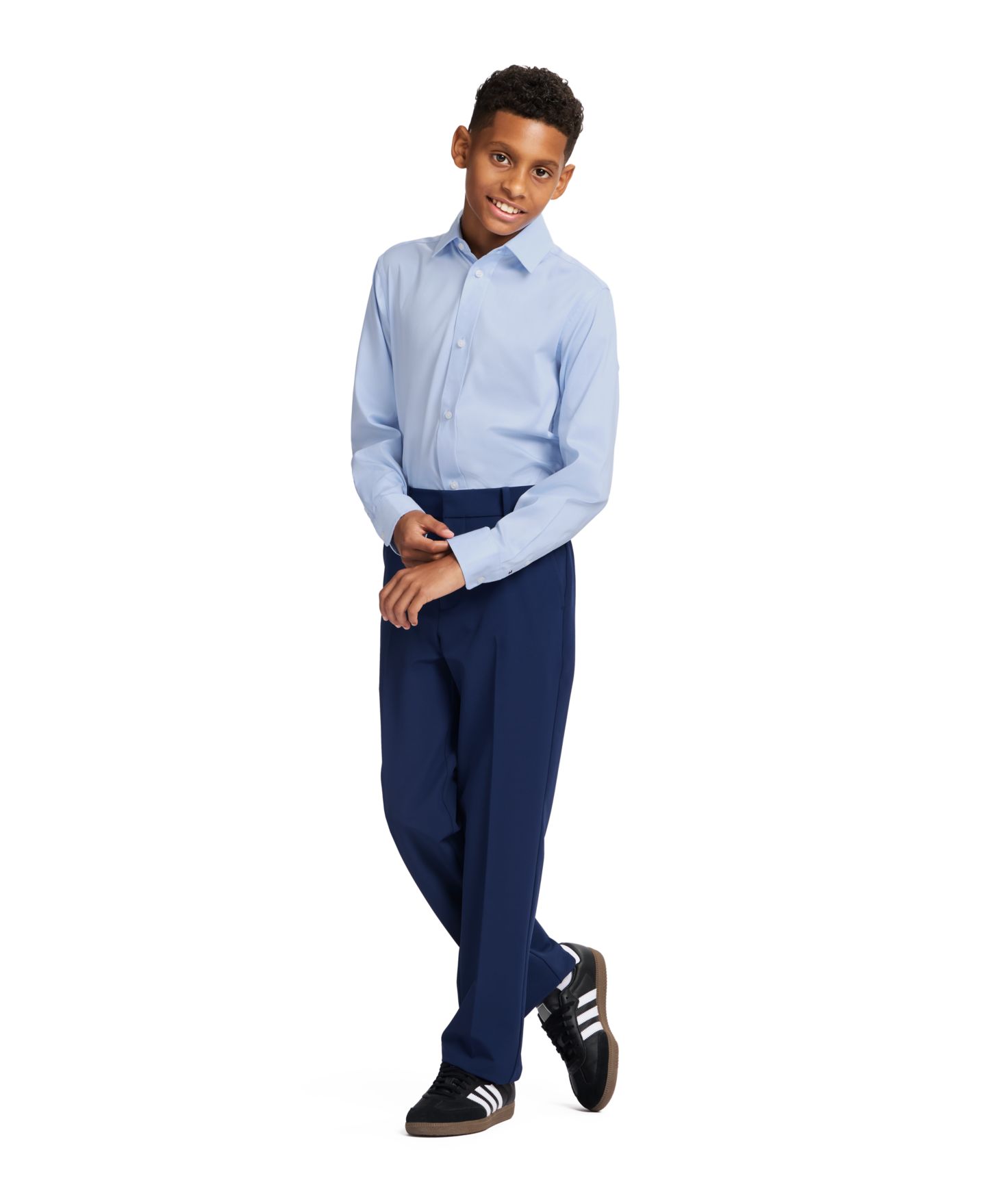 Детская рубашка Tommy Hilfiger Stretch Twill с длинным рукавом для мальчиков, цвет: Синий — фото 3