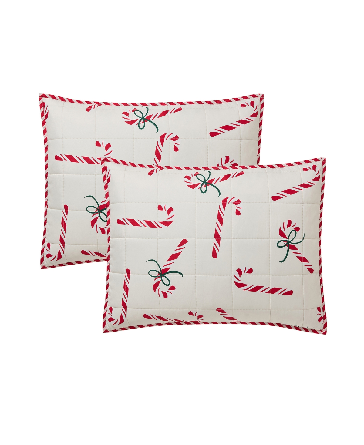 Hallmark Bedding Candy Canes Holiday 3-Pc. Quilt Set
