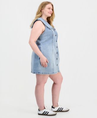 Trendy Plus Size Denim Mini Dress, Macy's Exclusive