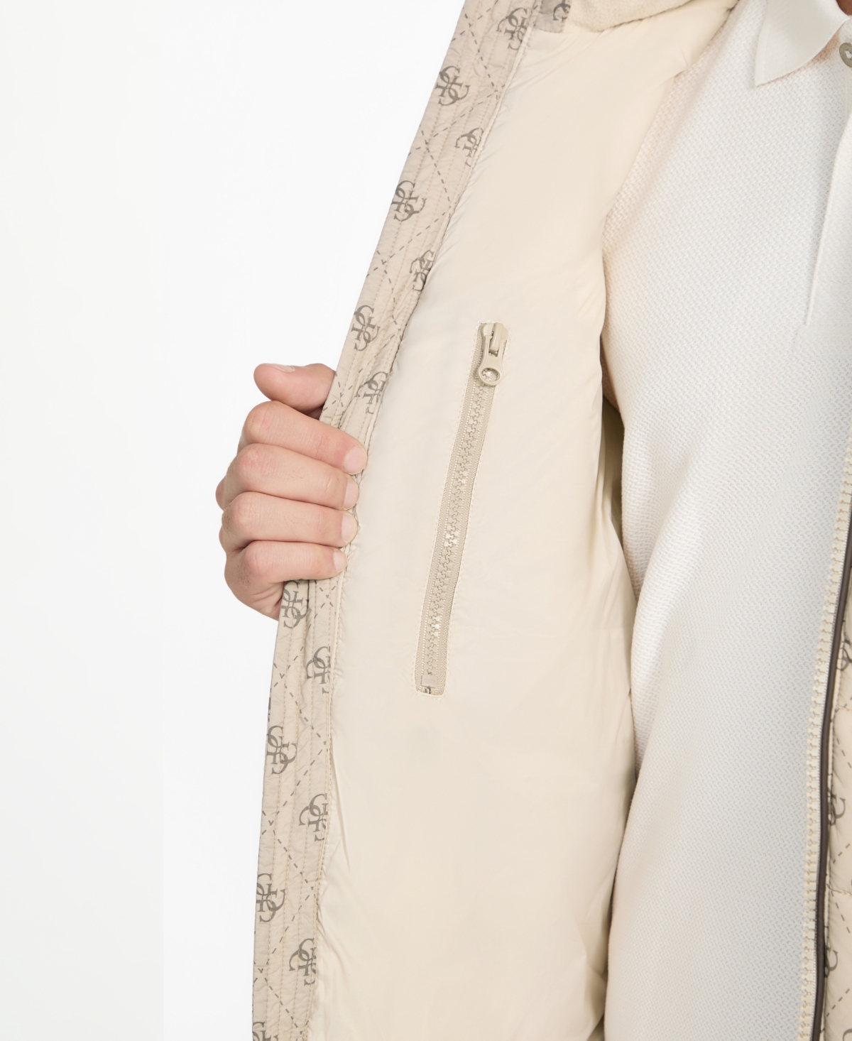 Guess Men's Color-block Puffer Regular-fit Jacket In Neutral