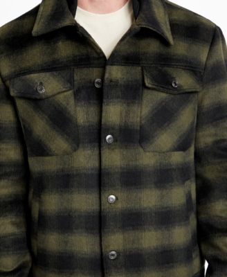 Men's Check Print Shirt Jacket