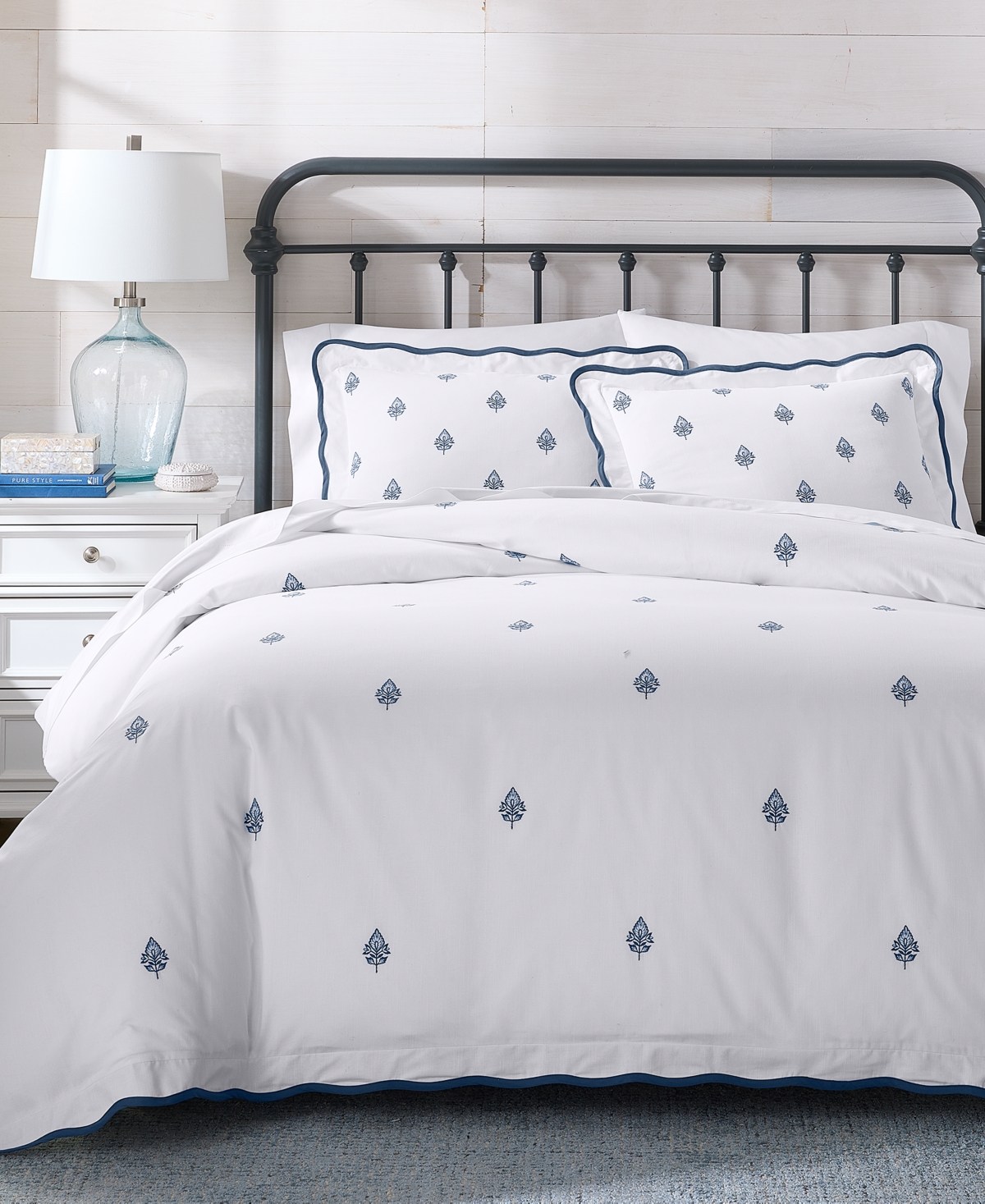 Charter Club Irving Embroidery 3-Pc. Duvet Set, Full/Queen, Macy's Exclusive