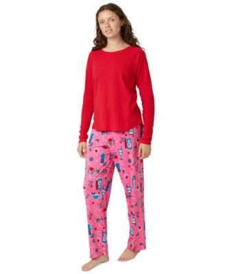 Women's Solid Long-Sleeve Crewneck Pajama T-Shirt