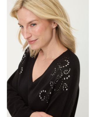 Women's Embellished Fine Gauge Sweater