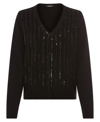 Women's Rib Knit Cardigan with Sequin Detail Sweater