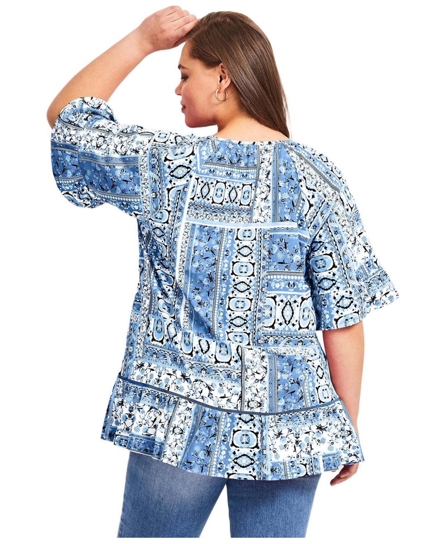 Женский топ Avenue Flutter Sleeve, цвет: Синий — фото 2