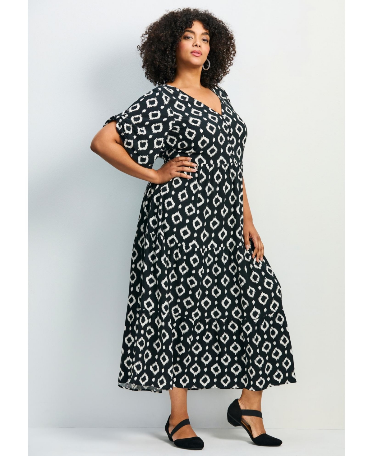 Avenue Women's Ivy Tiered Button Front Dress