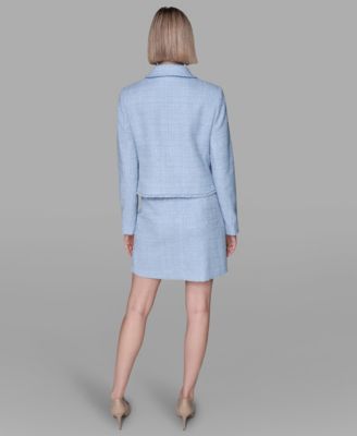 Women's Five-Button Cropped Tweed Jacket