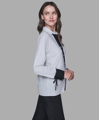 Women's Contrast Collared Top