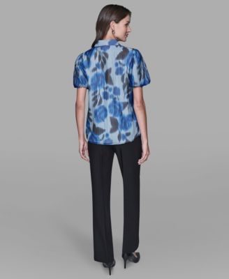 Women's Organza Collared Top