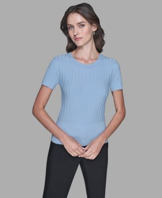 Women's Ribbed Short-Sleeve Sweater