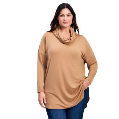 Women's Plus Size Faye Removeable Scarf Tunic