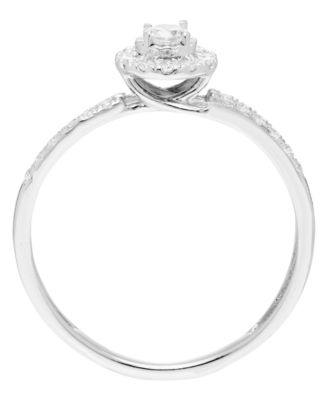 Diamond Halo Ring (1/4 ct. t.w.) in 14k White Gold